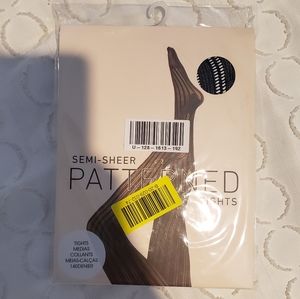 Black striped sheer tights